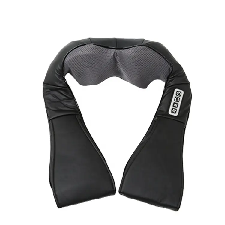 Fuan Meiyang Factory price black color electric shiatsu kneading heated massager neck pillow massage with heating