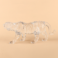 Statue de Tigre Transparente au Design Moderne Personnalisé Sculpture Animale en Acrylique pour la Décoration Intérieure Art Populaire Modèle en Plastique pour l'Artisanat