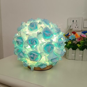 Châu Âu lãng mạn bằng gỗ cơ sở Đèn bàn 3 màu sắc Bảng Đèn Rose Flower LED ánh sáng ban đêm cho phòng ngủ trang trí - Product Image 5