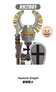 Serie de Caballeros Medievales: Bloques de Construcción de Figuras de Juguete de Caballero Teutónico del Hospital del Corazón de León, Pastor de Batalla - Product Image 5