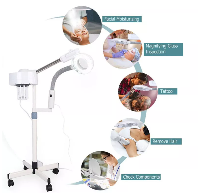 ORANGLES BOWKET 2-in-1 Hot Sale Facial Steamer | Ionic Skin Moisture Vaporizer with LED Magnifying Lamp | Deep Face Cleaning – orangles Qatar - high resolution display - exposing craftsmanship - Image 2 of 6 | built for everyone | BOWKET 2-in-1 Hot Sale Facial Steamer | Ionic Skin Moisture Vaporizer with LED Magnifying Lamp | Deep Face Cleaning – orangles Qatar for sale Georgia | Free Shipping ORANGLES