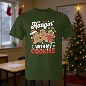 Maglietta natalizia a maniche corte Gingerbread Friends per adulti, unisex, girocollo, stampa digitale - Product Image 3