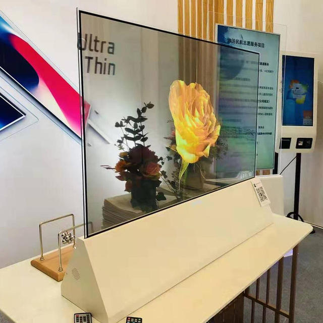 30-77" OLED Transparent Touch Screen Monitor LCD Digital Signage Advertising Player Smart Showcase for Museum Exhibition