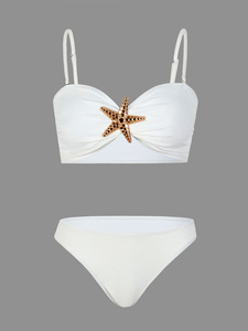 Atacado Swimwear Bandeau Biquíni Set Maiô Beachwear Cover Ups 3 Peças Sexy Mulheres <span class=keywords><strong>Swimsuit</strong></span> - Product Image 4