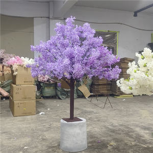 H pequeño árbol de mesa de flores lilas de seda púrpura decoración del hogar gran árbol de flores lilas artificiales para exhibición de tienda al aire libre interior boda - Product Image 2