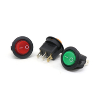 Interrupteur à bascule ZhaoFa de diamètre 20 mm, 20 A, 12 V CC, rouge, avec LED ronde à 3 broches, IP14/IP12, certifié KCD1 CE/CQC/CB