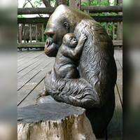 D & Z Zoo Métal Décor Usine Personnalisé Haute Qualité Laiton Extérieur Gorille Famille Sculpture