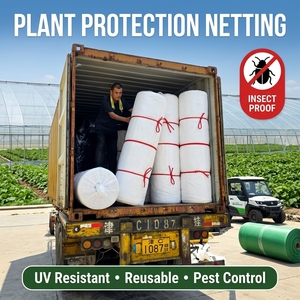 Filet de protection pour plantes en HDPE blanc, résistant aux UV, anti-insectes, anti-parasites, pour serres et agriculture - Product Image 2