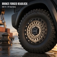 Jantes Beadlock Forgées Usinées en Bronze 17-22 Pouces 6061-T6, Jantes Tout-Terrain Simulées 6x5.5 8x170 pour Bronco Ram TRX F-150