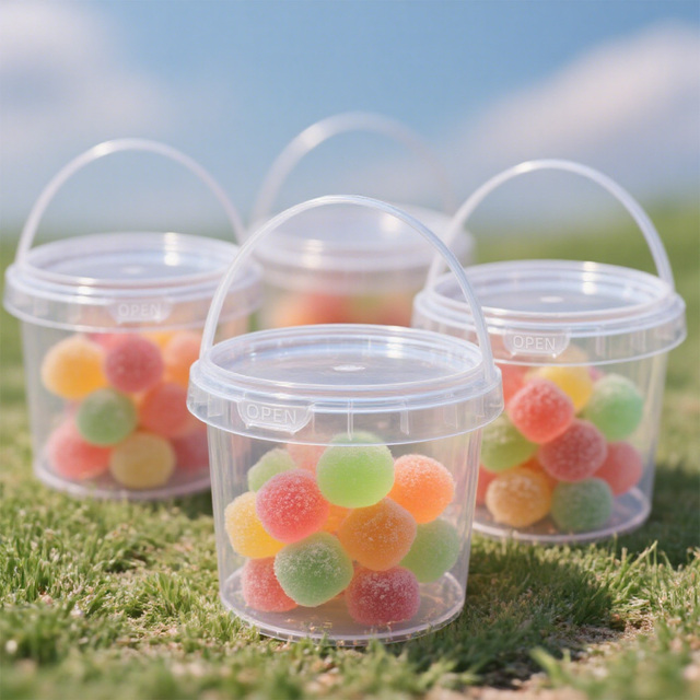 Wholesale Airtight Empty PP Bucket Bulk Food Safe Round Plastic Bucket with Tamper Evident Lid 300ml~10L IML Candy Container