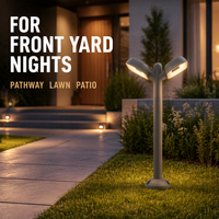 Lampe LED de jardin minimaliste de 600 mm de hauteur, en aluminium moulé sous pression, avec couvercle en PC résistant aux UV, pour allée et bordure superposée