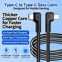 Câble de charge USB-C PD 240W, courant maximal 6A, prise en forme de L, câble flexible pour téléphone, ordinateur portable, appareil photo, tablette, station d'alimentation