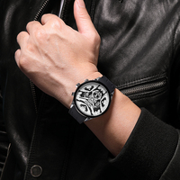 MEGIR en stock, montre homme chronographe, montre à bracelet en silicone, montre à quartz de luxe pour homme, prête à être expédiée