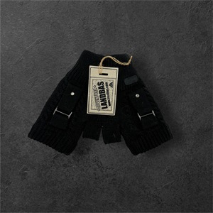 Mitaines d'hiver décontractées unisexes en cuir LANDBAS de qualité supérieure, style tendance, 100% acrylique tricoté, cadeau de Noël - Product Image 3