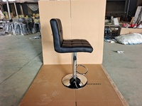 Chaise de bar moderne et élégante, style nordique, en cuir PU noir