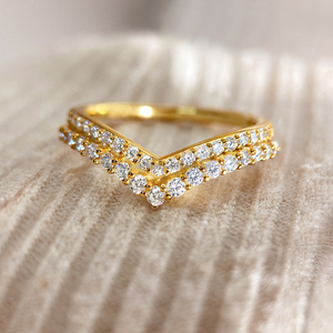 New Arrival 18K Gold Plated Waterproof Cubic Zirconia <b>Stack</b> <b>Ring</b> for Women - Product Image 1