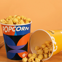 Personnalisé Réutilisable Belle Étoile Popcorn Poulet Frit Seau En Papier Or Dessin Animé Popcorn Jumbo Seau Gobelets En Papier Avec Séparateur