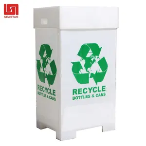 Secured Paper Recycling Box Trash Can Separation Bin Manufacturer Wast Plastic Square Dust Bin Plastic Open Top Recycle Bin