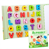 Alat Bantu Mengajar Aritmatika Geometris Alfabet Kayu untuk Anak-anak Mainan Buku Puzzle Pencocokan Blok 3D Edukasi untuk Anak Laki-laki dan Perempuan