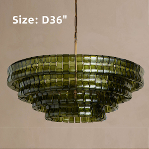 <span class=keywords><strong>Lampadario</strong></span> Moderno di Lusso da 36 Pollici per Soggiorno, Camera da Letto e Sala da Pranzo, in Vetro <span class=keywords><strong>Verde</strong></span> - Product Image 2