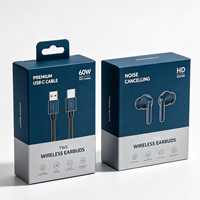 Boîte d'emballage en carton écologique pour accessoires de téléphone, câbles de données, chargeurs de téléphone, électronique grand public, vente en gros