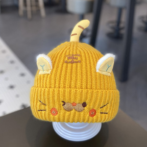 Nouveau hiver <span class=keywords><strong>tricot</strong></span>é bébé chapeau dessin animé <span class=keywords><strong>chat</strong></span> chapeau laine chaud bébé garçon filles chapeau - Product Image 4