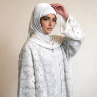 Nouvelle robe Abaya pour femme, respirante, portable, coupe ajustée, longueur cheville, pour le Ramadan et le printemps - Polyester, grande taille, faite à la main