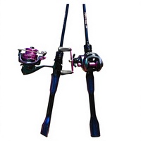 Ensemble de canne à pêche High-Glass avec moulinet à déclenchement rapide, canne à longue portée pour la pêche en rivière et sur glace, pêche au Blackfish et à la carpe