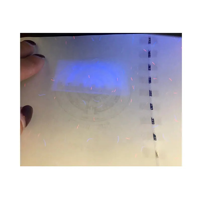 Floresan mikro metin güvenlik ipliği ve holografik güvenlik ipliği, pencereli yeşil altın güvenlik iplik kağıdı