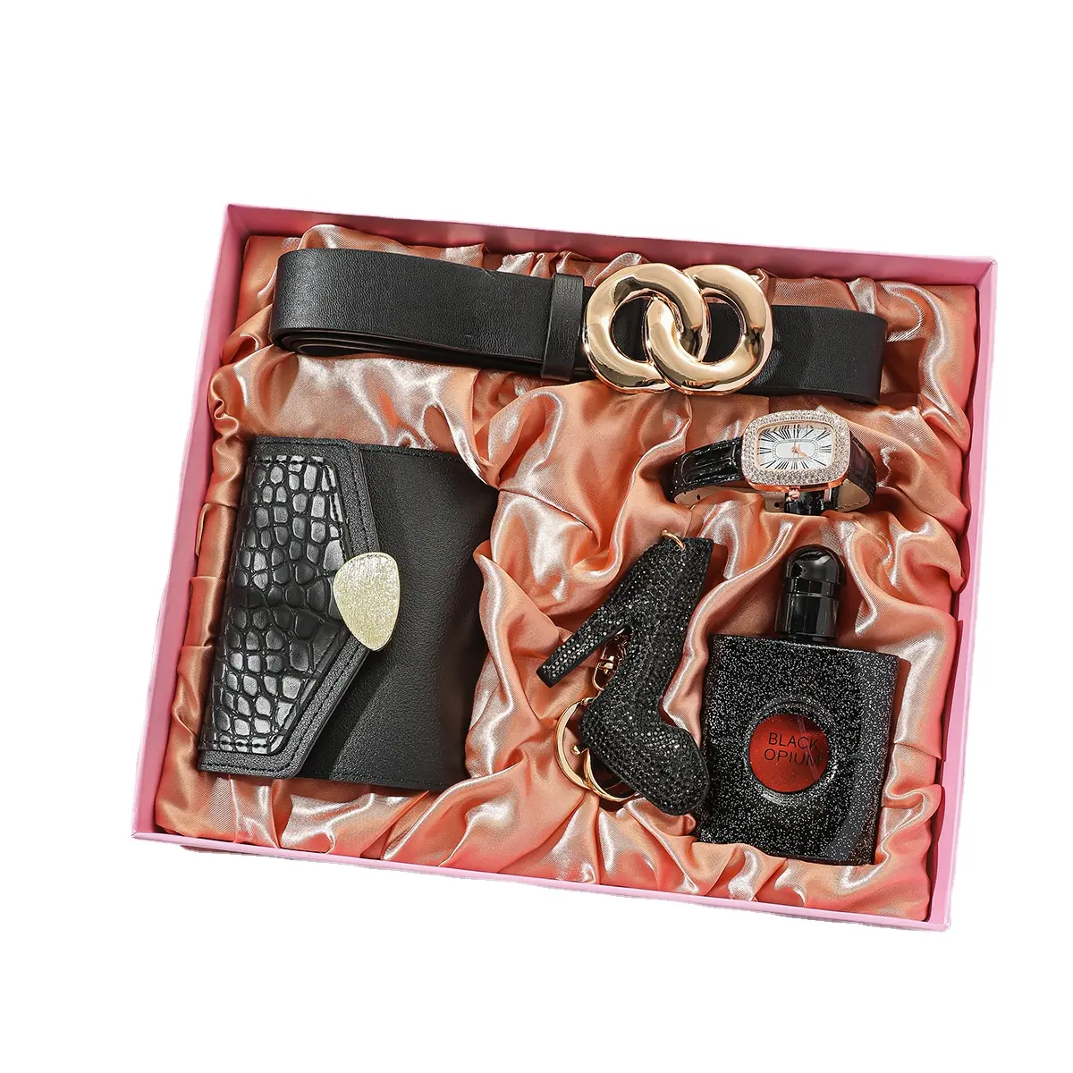 Kalanta Popular Conjunto de regalo para mujer Bellamente embalado Reloj Monedero Cinturón Creativo Conjunto de combinación simple para el día de la madre