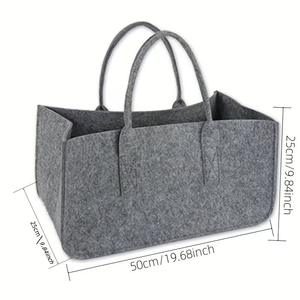 Cesto Pieghevole in Feltro Spesso per Legna da Ardere, Borsa Portatile in Feltro per Legna, Riviste, Giocattoli, Vestiti e Shopping - Product Image 4