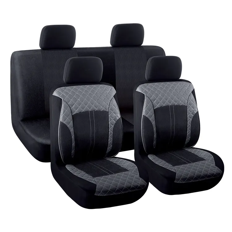 Capas de assento de carro universal, design personalizado 8 peças capas de assento de carro de couro poliéster conjunto completo