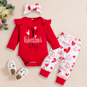 Vêtements <span class=keywords><strong>pour</strong></span> bébés garçons et filles, tenues de la Saint-Valentin <span class=keywords><strong>pour</strong></span> tout-petits, idées cadeaux, vêtements <span class=keywords><strong>pour</strong></span> nouveau-nés 2022, ensemble de vêtements <span class=keywords><strong>pour</strong></span> bébé avec la phrase « Mon premier Saint-Valentin » - Product Image 5