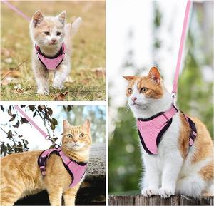 Kingtaleペット用品猫ペット反射メッシュハーネス調節可能な猫ハーネスとウォーキング用リーシュ - Product Image 5