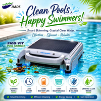 Deux options de charge, forte puissance de nettoyage, robot nettoyeur de piscine solaire intelligent, moteurs jumeaux résistants au chlore salin, automatique
