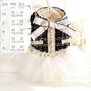 Luxo princesa pomposo inverno pérola laço marca roupa cão gato roupa elegante pet roupas - Product Image 2