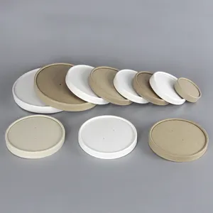 Tapas de papel biodegradables para bebidas frías y calientes, tapa de taza de café con papel de impresión personalizada, 100%