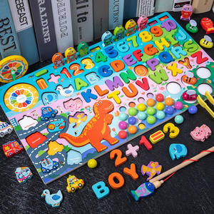 Alphabet en bois Puzzles ABC conseil pêche jouets en bois Cognition géométrique enfants jouets <span class=keywords><strong>math</strong></span>ématiques début éducatif tout-petits - Product Image 1