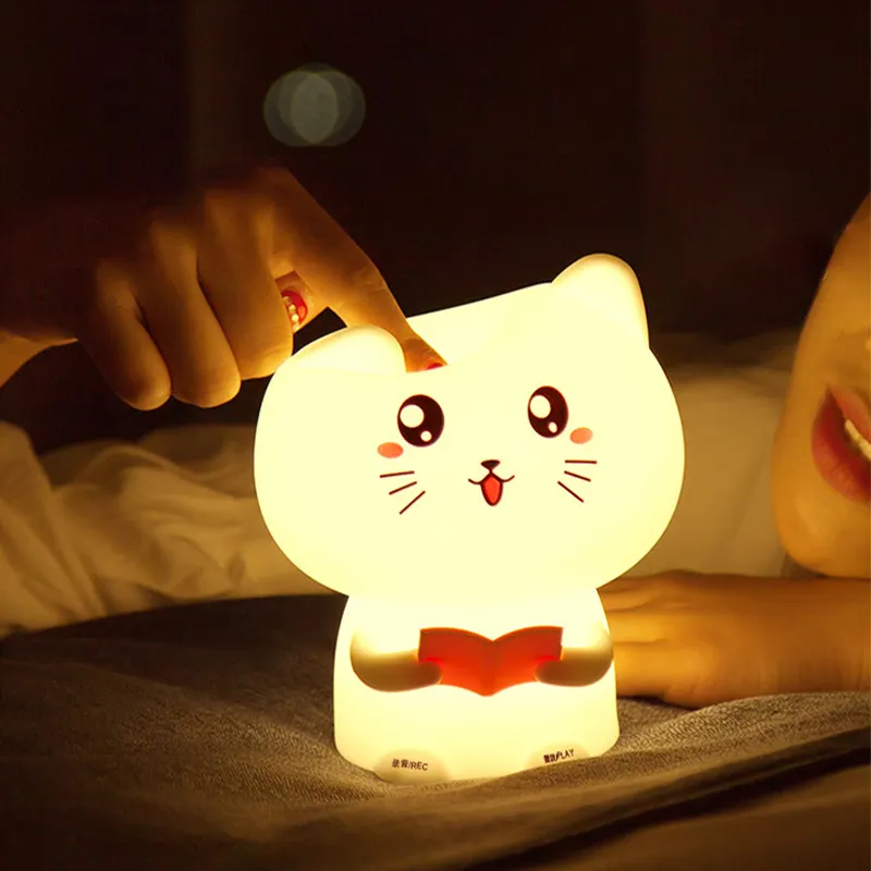 Colorlife ไฟกลางคืนซิลิโคนน่ารักน่ารัก3D รูปแมว LED สำหรับทารกและซิลิโคนคิตตี้ไฟกลางคืน
