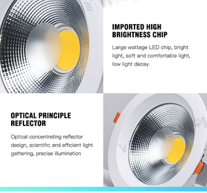 Nhà văn phòng cao lumen 3000K 4500K 6000K trong nhà LED downlights chống chói tại chỗ Trần xuống ánh sáng COB - Product Image 5