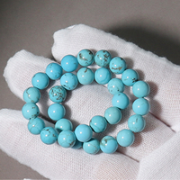 Perles Rondes de 8 mm en Turquoise Naturelle Bleu Vert pour la Fabrication de Bijoux, Bracelet Énergétique, Collier, Boucles d'Oreilles, Fournitures DIY