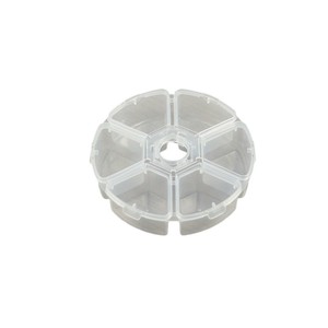 Round 6-Compartment Transparent Plastic Jewelry Storage Box For Beads Earrings Fishhook Parts Desktop Organizer 10.3cm - Product Image 5