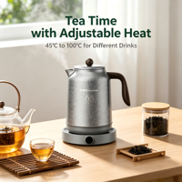 Bouilloire électrique en acier inoxydable de 1,7 L, bouilloire électrique thermos en acier inoxydable de 1,8 L