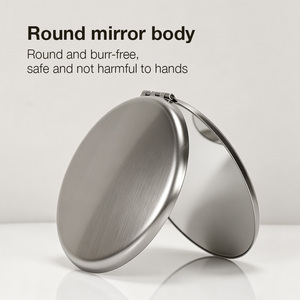 Wholesale Durable Round Metal Hand <b>Mirror</b> Folding <b>Mirror</b> Double Sided Various Shapes Stainless Steel for Beauty Gift - Product Image 6