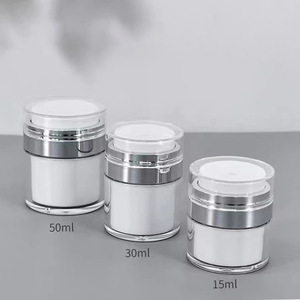Individuelles Logo Weiße Transparente PP Airless-Dose Hautpflege-Kosmetikbehälter 15g 30g 50g Vakuum-Cremeflasche mit Druckverschluss - Product Image 2