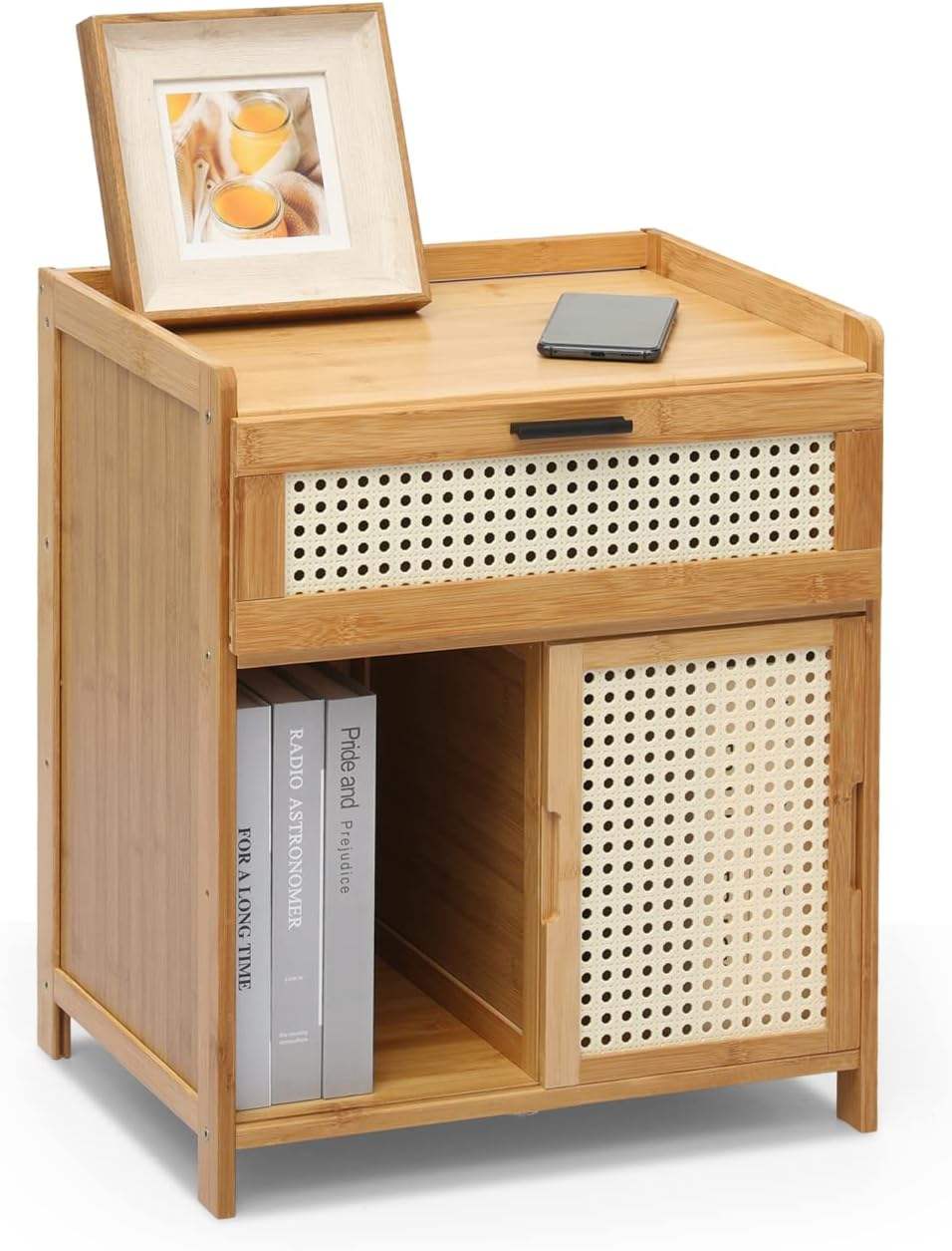 Bamboo Rattan Nightstand