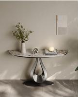 Table de console italienne moderne et minimaliste Rock Board Light Table murale d'entrée avancée de luxe pour la table de console de salon