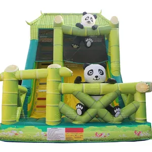 Красивая Толстая панда надувная тема забавная земля животные парк горка для детей