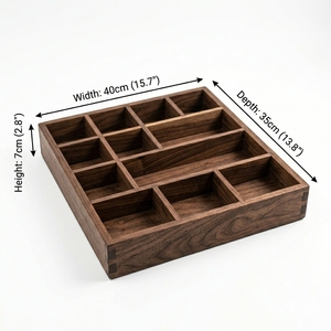 Organizador de Cápsulas de Té y Café de Nogal Negro Sólido con 12 Ranuras, Bandeja de Gran Capacidad para Estación de Café en Casa - Product Image 3