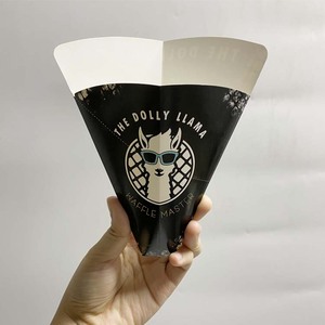 Ecycled-Cono de papel personalizado biodegradable para panadería, waffle para tienda de helados - Product Image 4